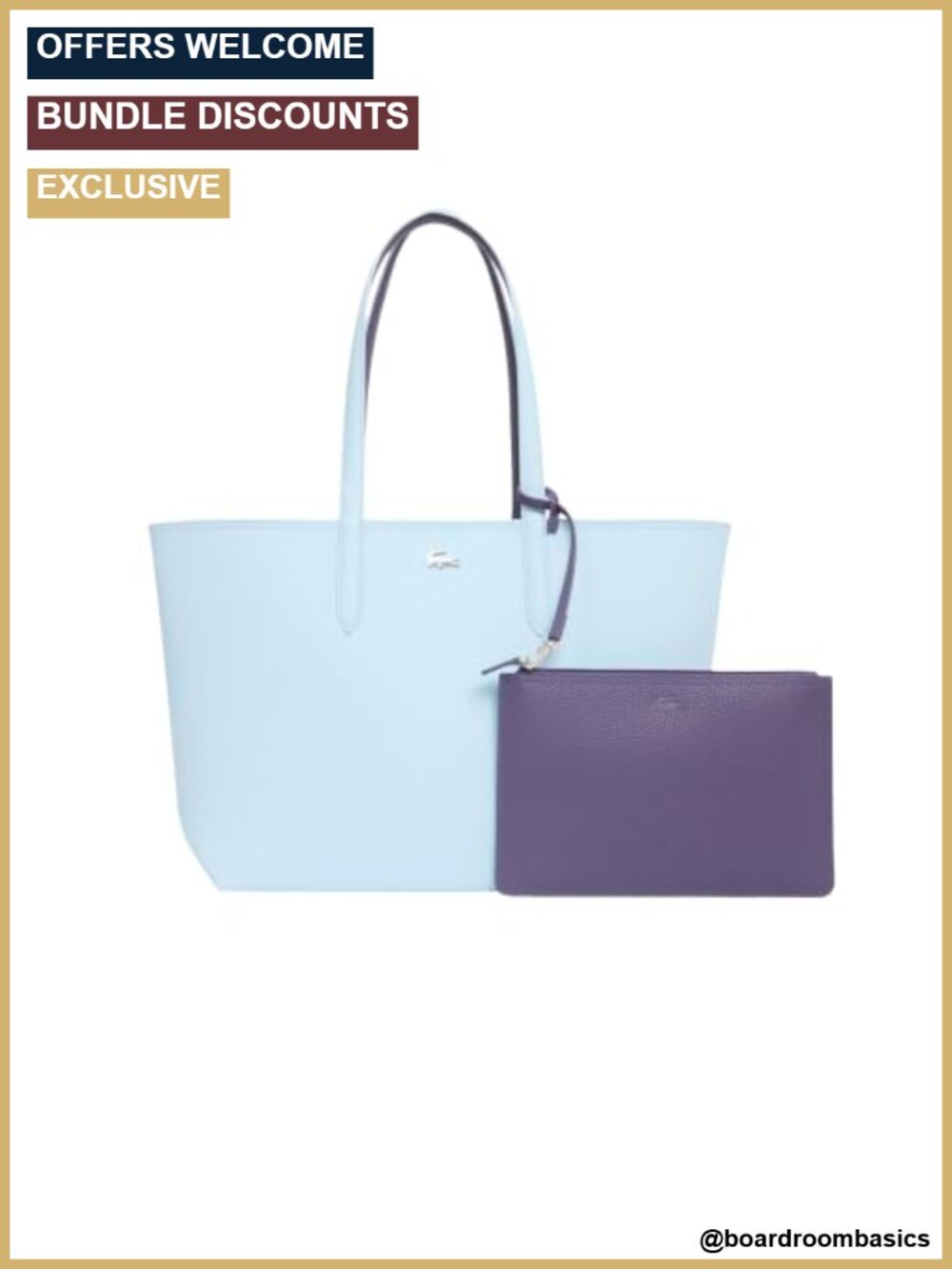 Reversible Tote with Pouch, Petit Pique Canvas, PU Lined, Fits 15" Laptop